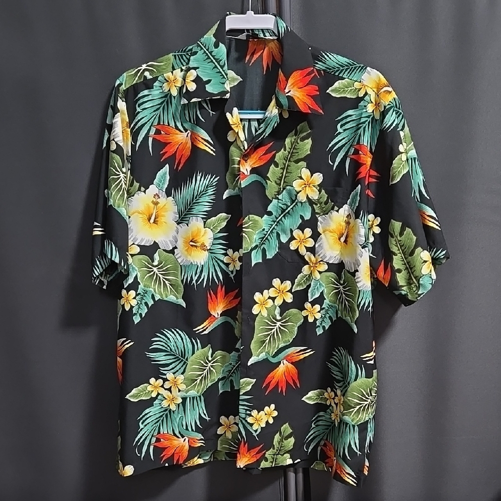 Tropical Floral Men's Shirt - Black